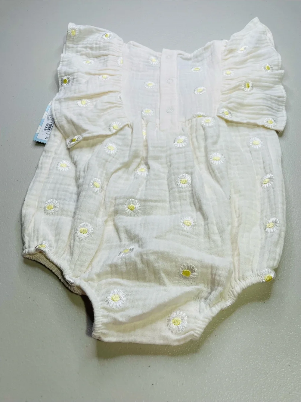 NWT Cat & Jack 12 Months White Daisy Embroidery Romper & NWOT Carter 12 M 2 Pack